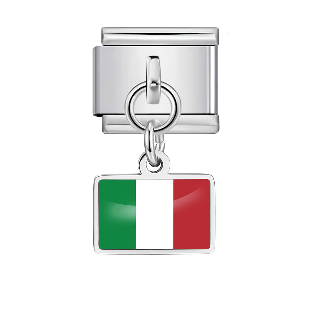 Wholesale World Flag Modular Bracelet Stainless Steel DIY Fashion Accessory