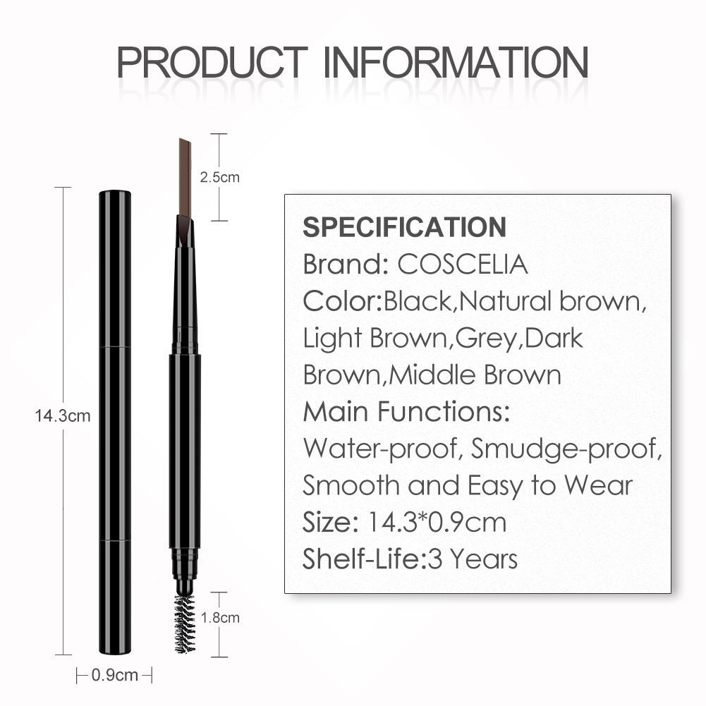 Wholesale double head eyebrow pencil with brush