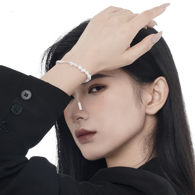Wholesale Irregular Silver S925 Sterling Silver Special-shaped Pearl Bracelet ACC-BT-YWE006
