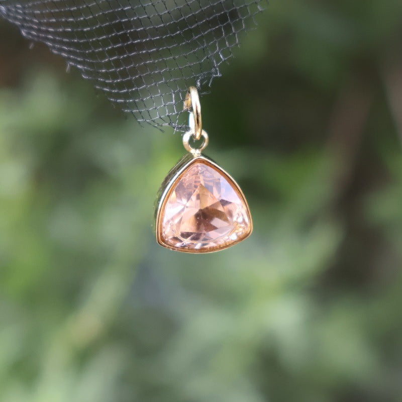 Wholesale DIY Stainless Steel December Birthstone Colored Zirconia Necklace