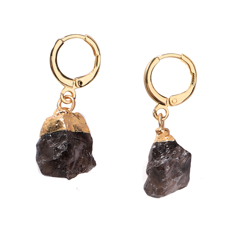 Wholesale Irregular Natural Stone Crystal Birthday Stone Rough Stone Earrings ACC-ES-ZhuangZ001