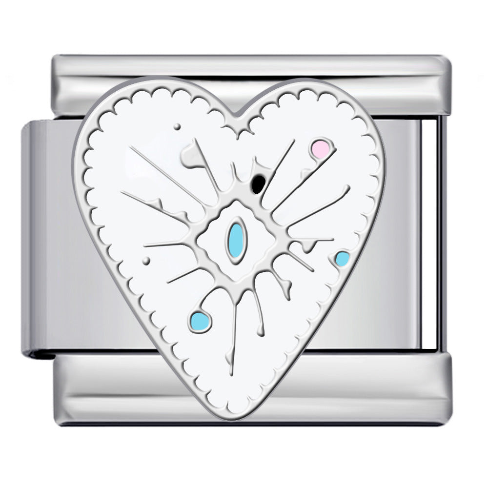 Wholesale Italian Modular Heart-Shaped Five-Pointed Star DIY Titanium Steel  Bracelet