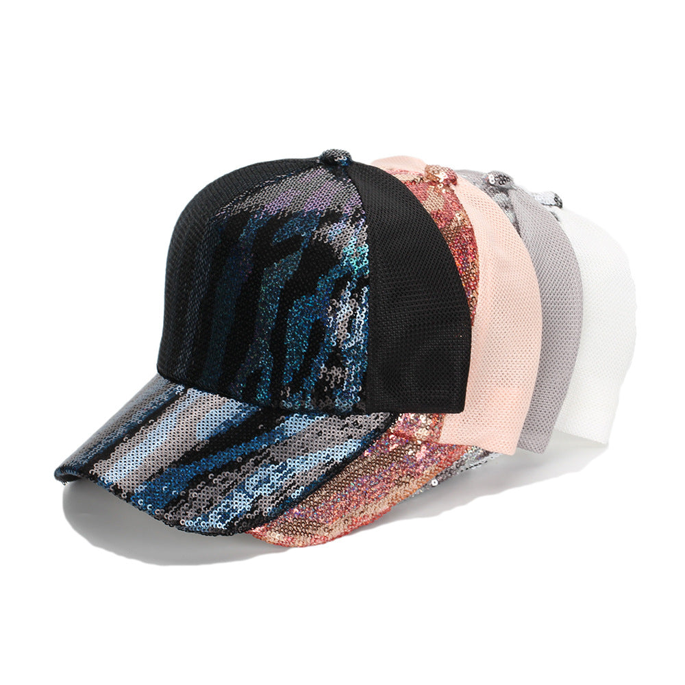 Wholesale Colorful Sequin Mesh Baseball Cap