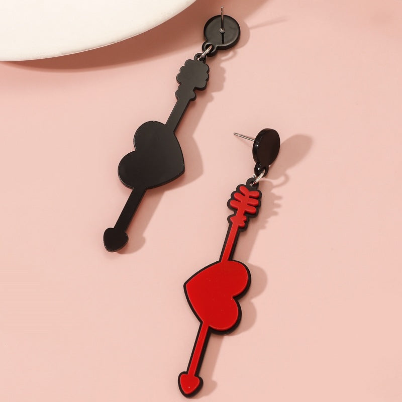 Wholesale Valentine's Day Heart Long Acrylic Earrings ACC-ES-GL003
