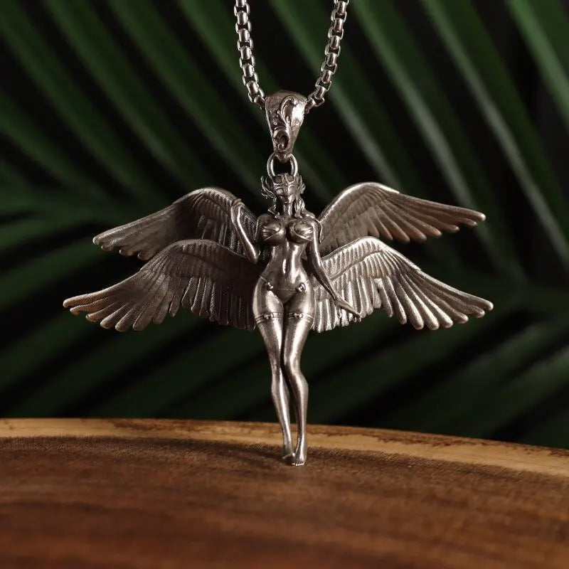 Wholesale  four-winged angel pendant necklace