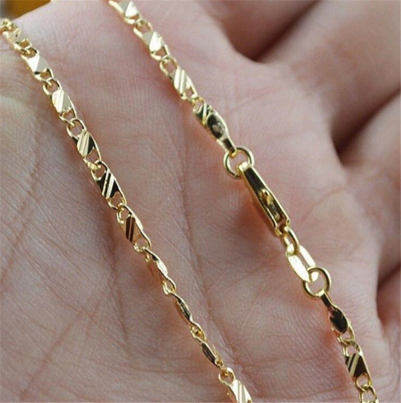 Wholesale plain gold-plated cross chain necklace for women