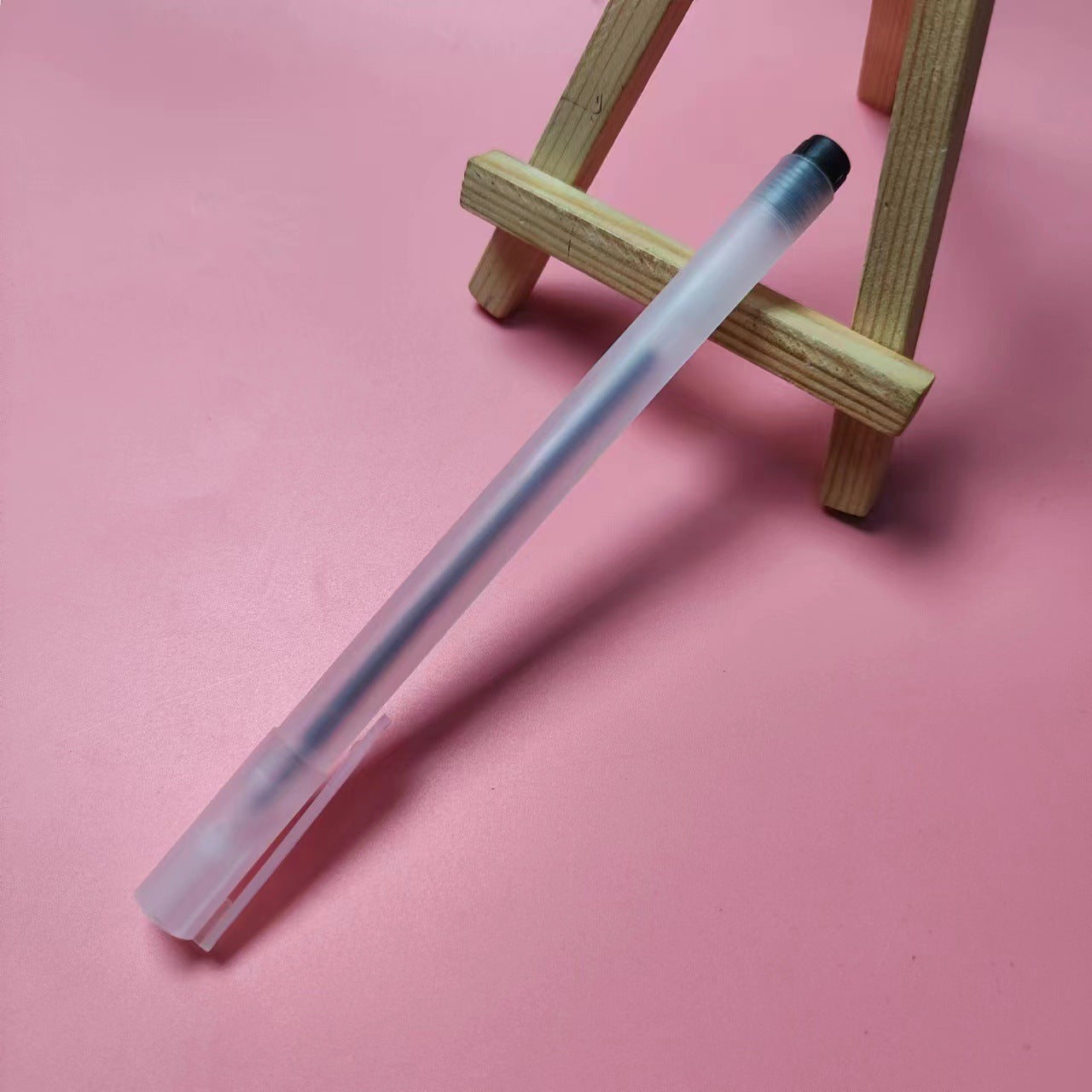 Wholesale creative transparent frosted Rod pen black red blue three-color optional office stationery sign pen