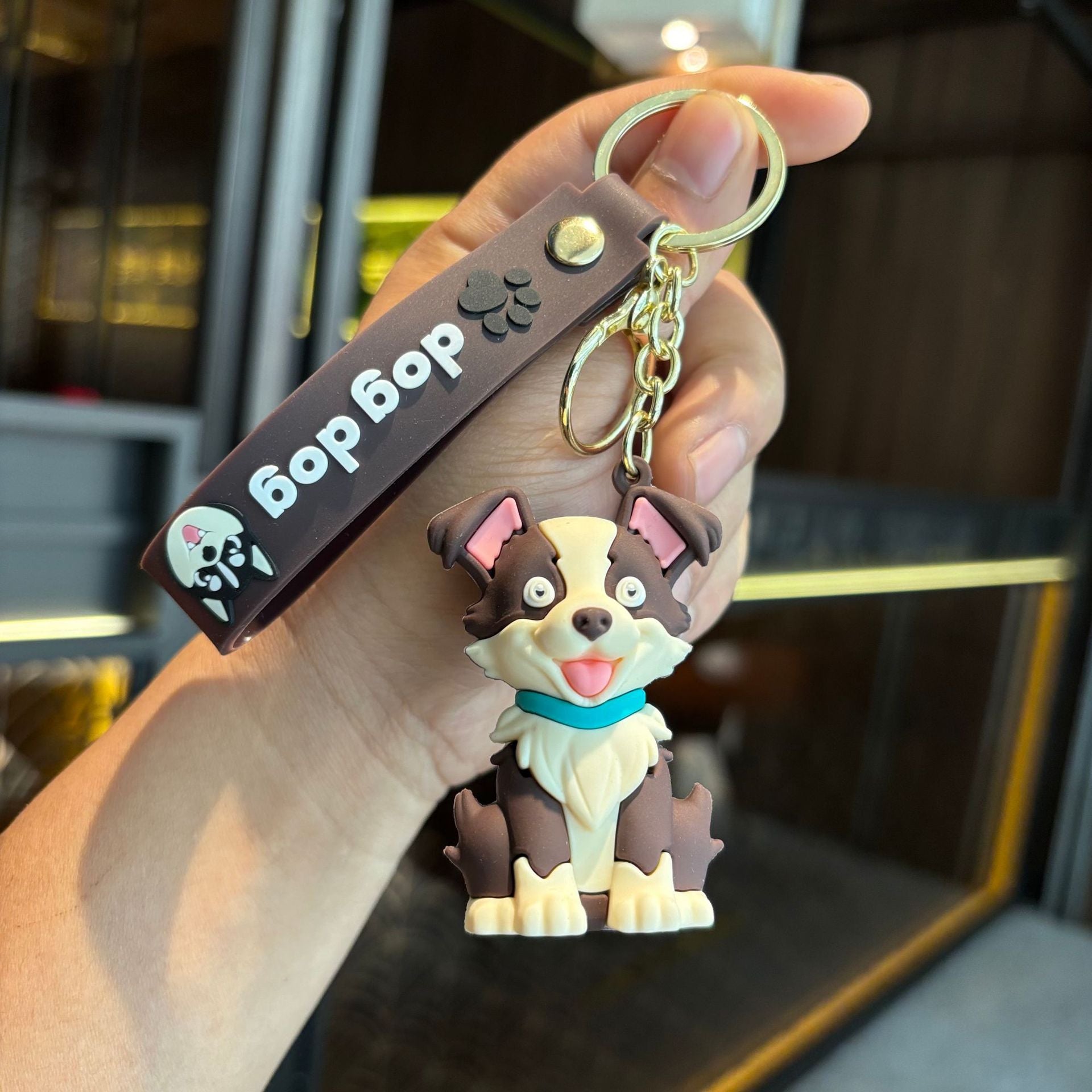Wholesale Cartoon Husky Dog Keychain - Soft PVC 3D Bag Charm and Car Key Accessory