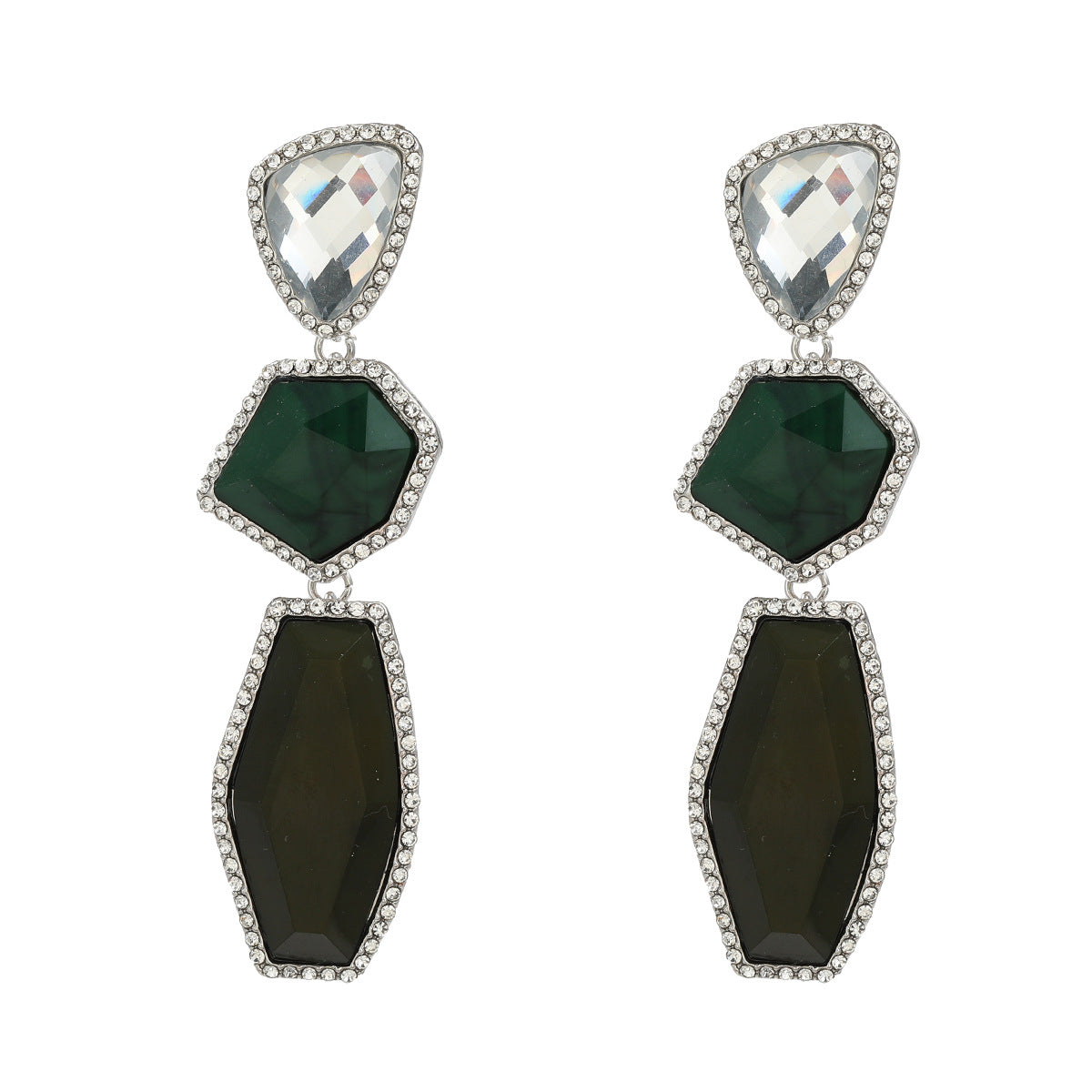 Wholesale multi-layered geometric alloy earrings bohemian alloy earrings  ACC-ES-JL010