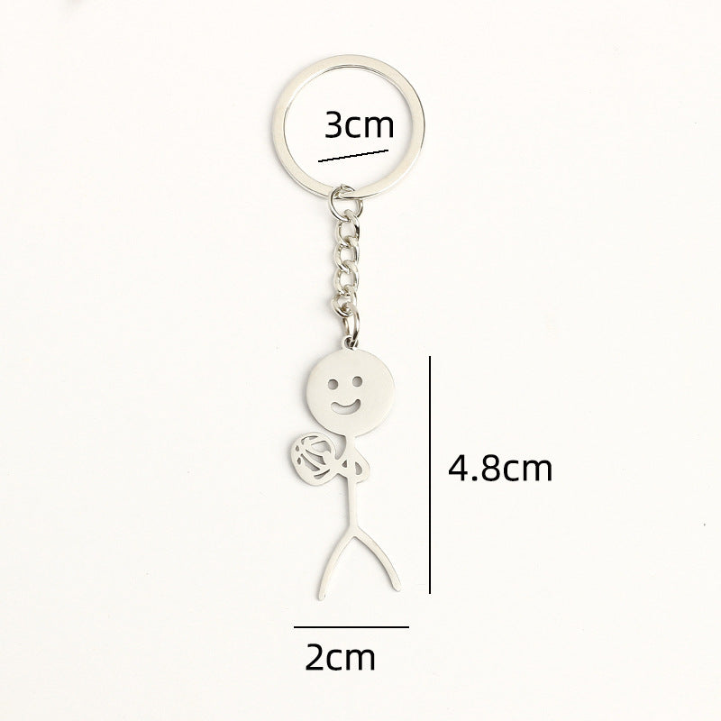 Wholesale Titanium Steel Graffiti Stickman Keychains ACC-KC-HongAo005