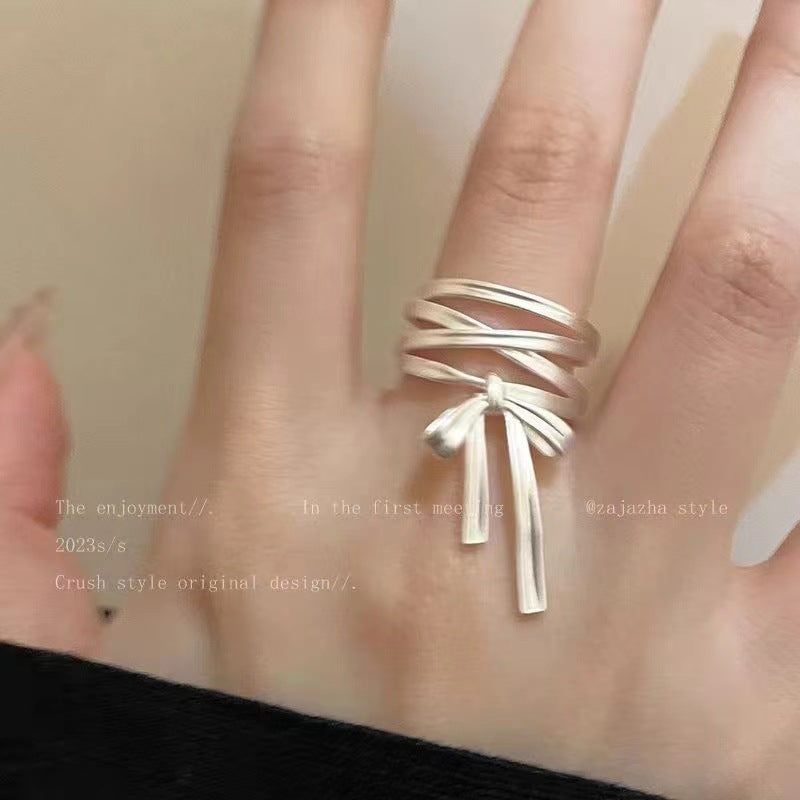 Wholesale  Bow Diamond Ring  Opening Adjustable Ring
