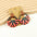 Wholesale Sports Sunflower Flower Baseball Bow Leather Wooden  Earrings