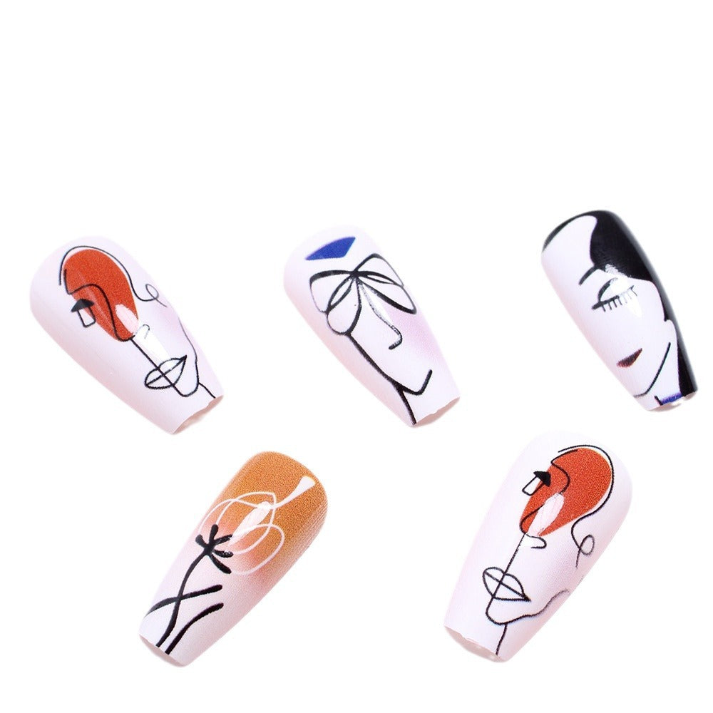 Wholesale 24 Pieces/box Press-on Nails Kits Nail Stickers ACC-NS-XingNai003