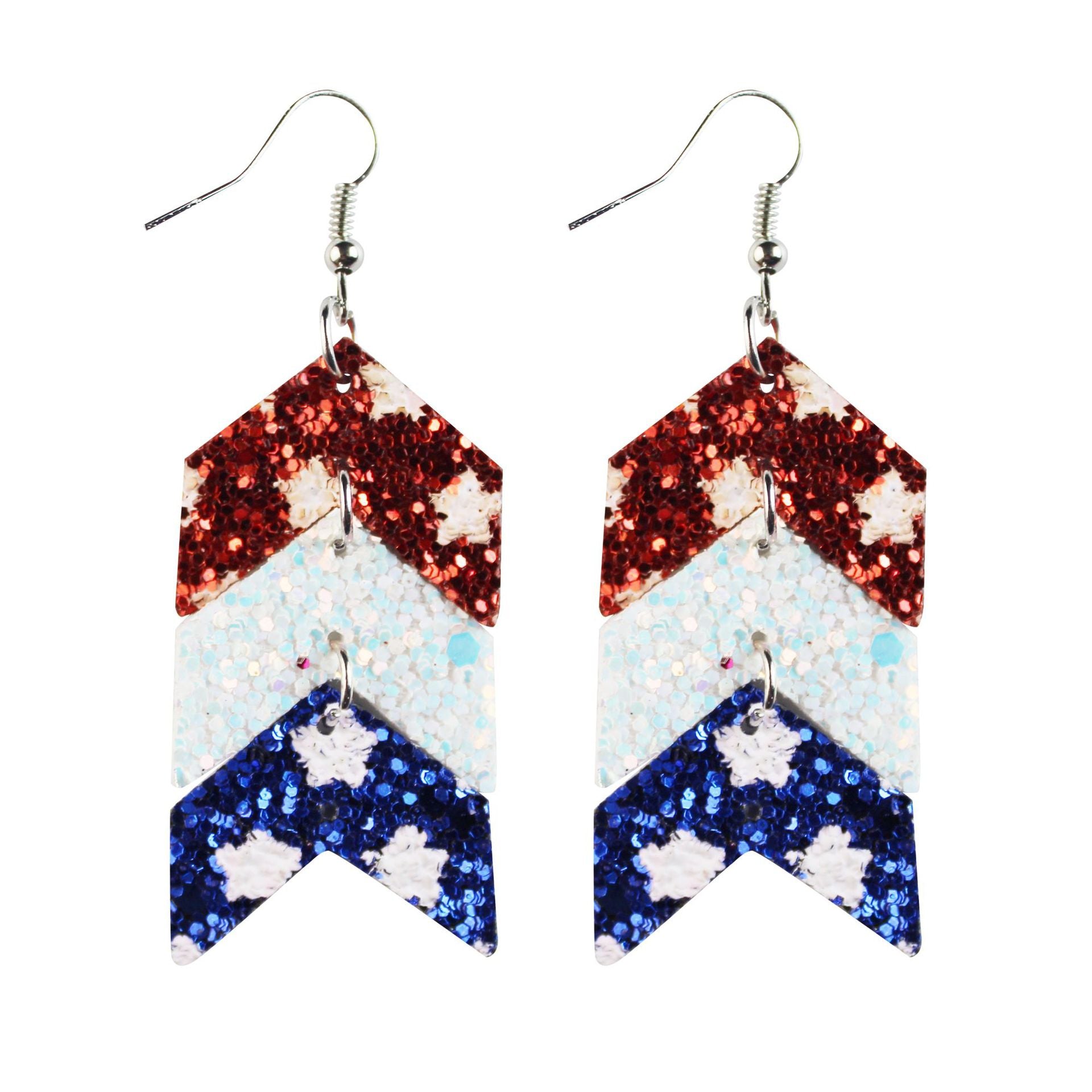 Wholesale Independence Day leather earrings