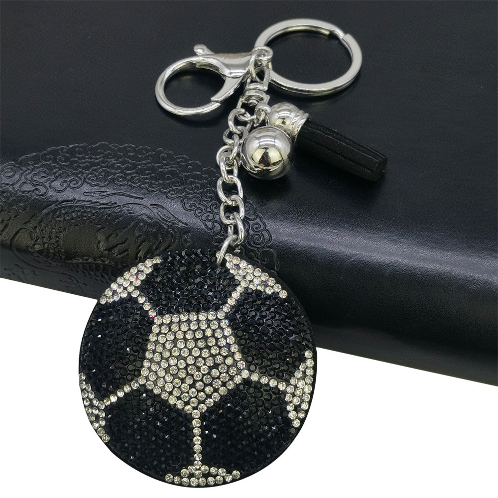 Wholesale  hot drill hot figure and diamond-encrusted baseball keychain,