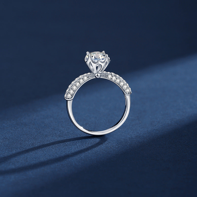Wholesale luxury s925 sterling silver moissanite ring