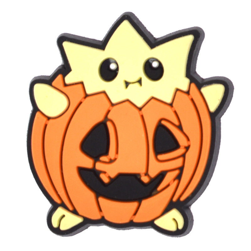 Random 100pcs Halloween Thanksgiving PVC Soft Rubber Shoe Buckle Decoration ACC-SC-RYY066