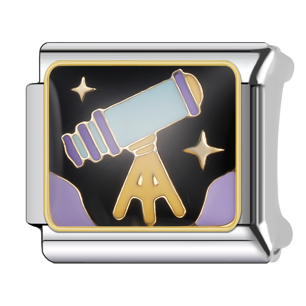 Wholesale Italian Charm Bracelet 9mm DIY Splicing Cosmic Star Series Stainless Steel Composable Bracelet