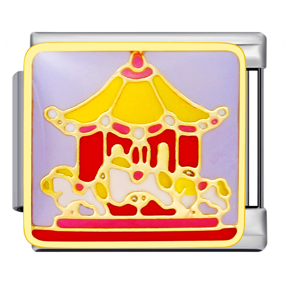 Wholesale Italian Charm Bracelet 9mm DIY Colorful Childhood Toys Creative Stainless Steel Composable Bracelet