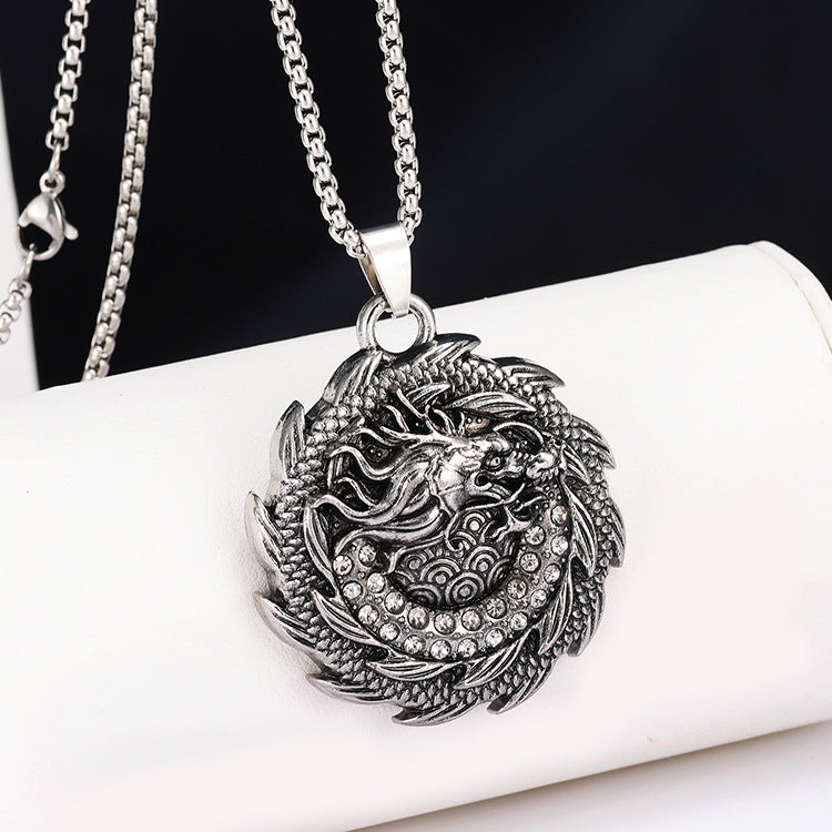 Wholesale Chinese Dragon Pendant Men Necklace ACC-NE-Yuj002