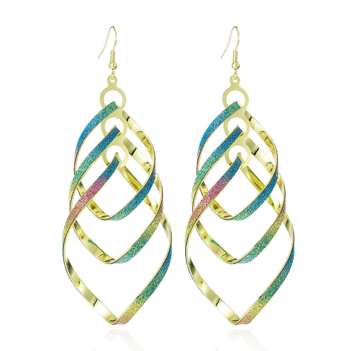 Wholesale Metal Electroplated U-Shape Spiral Earrings for Women,  Chic Everyday Wear Boutique Resale Jewelry Accessory