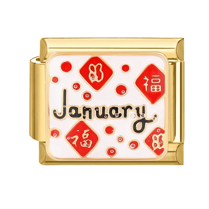 Wholesale 9mm Italian Charm Starter Bracelets DIY Month Stainless Steel Composable Bracelet