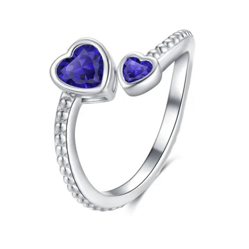 Wholesale  December birthstone lovers ring heart-shaped ring