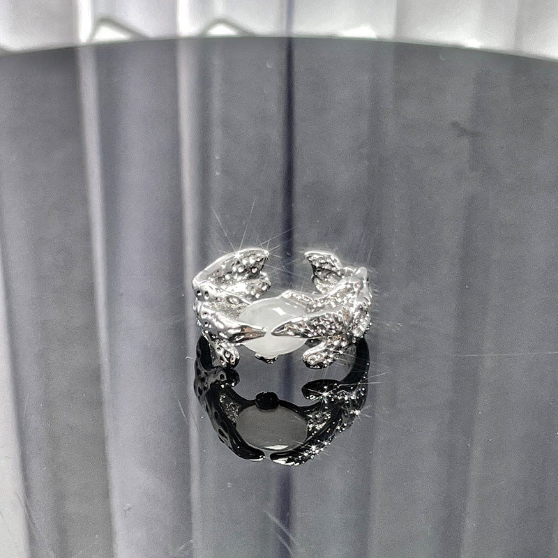 Wholesale texture Opal personality open ring