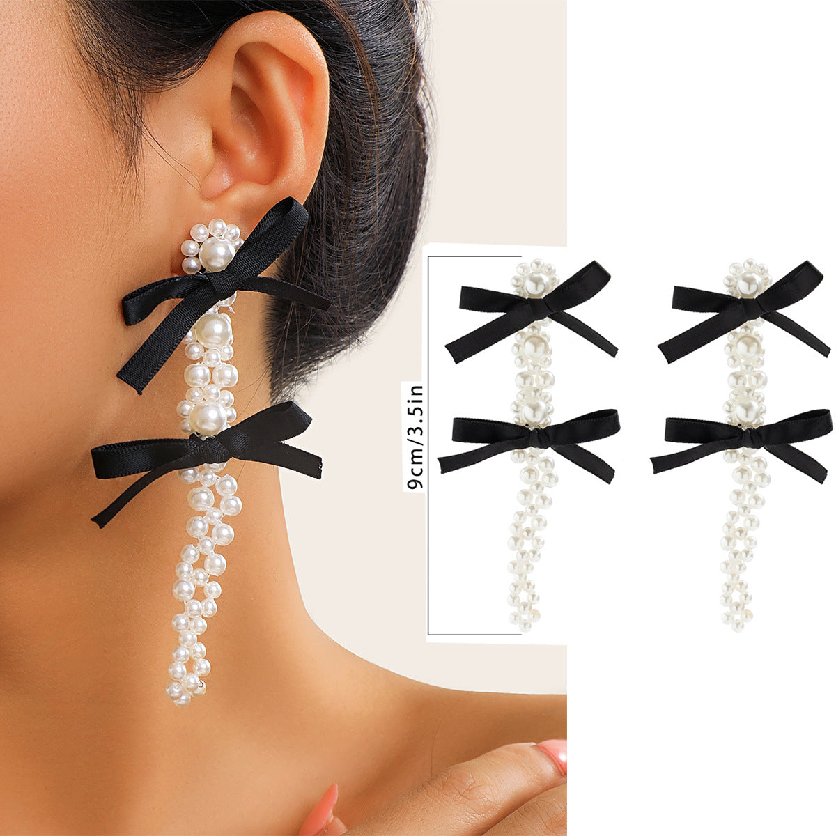 Wholesale Tassel Earrings Bow Ribbon Crystal Flowers Crystal Earrings ACC-ES-KunJuan002