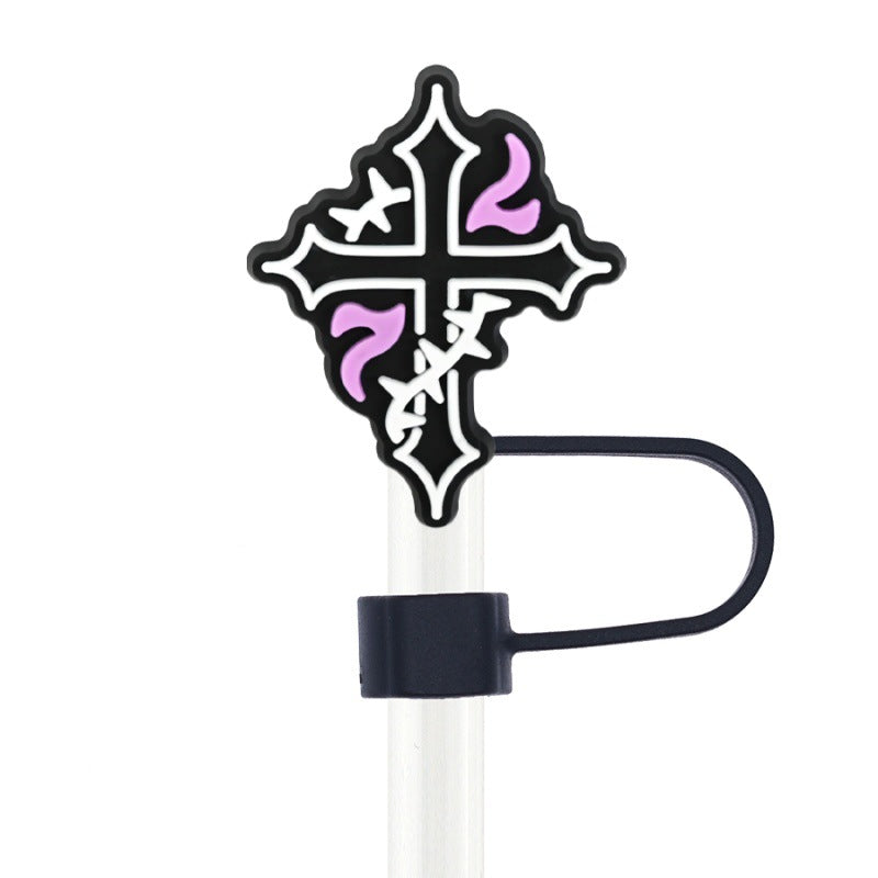 Wholesale Random 100pcs Creative    10mm PVC Soft Straw Tube Cap