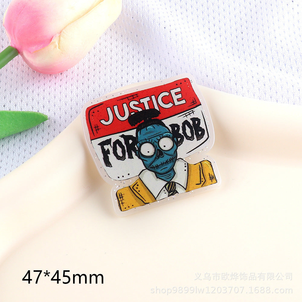 Wholesale  10pcs DIY Flatback cartoon character Acrylic Flatback Badge Reels Retractable Keychain DIY Accessories