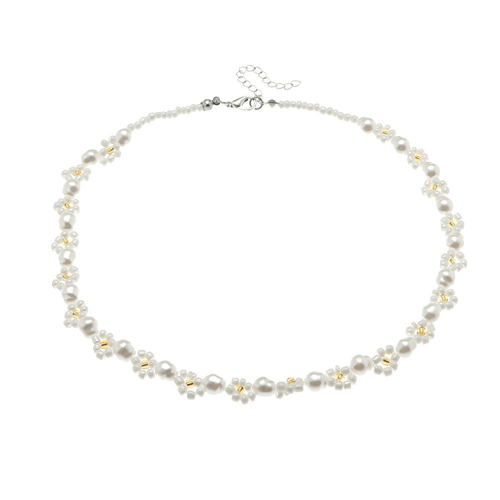 Wholesale Bohemian  Woven Daisy Flower Necklace