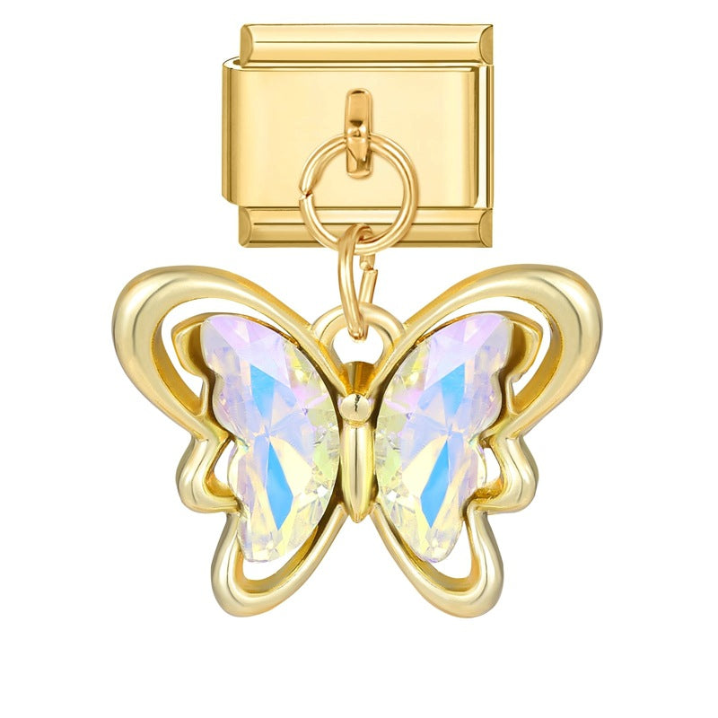 Wholesale Italian Charm Bracelet 9mm DIY Splicing Removable Stainless Steel Gold Base Pendant Composable Bracelet