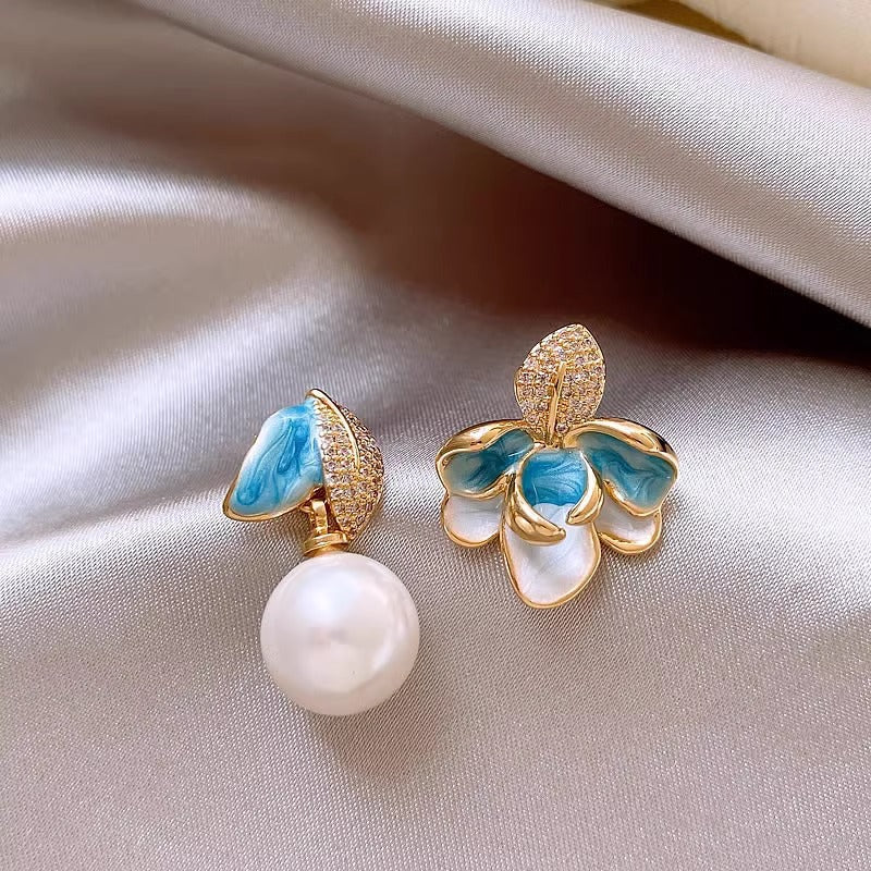 Wholesale Elegant  Sophisticated Four-Leaf Clover Turquoise Stud Earrings