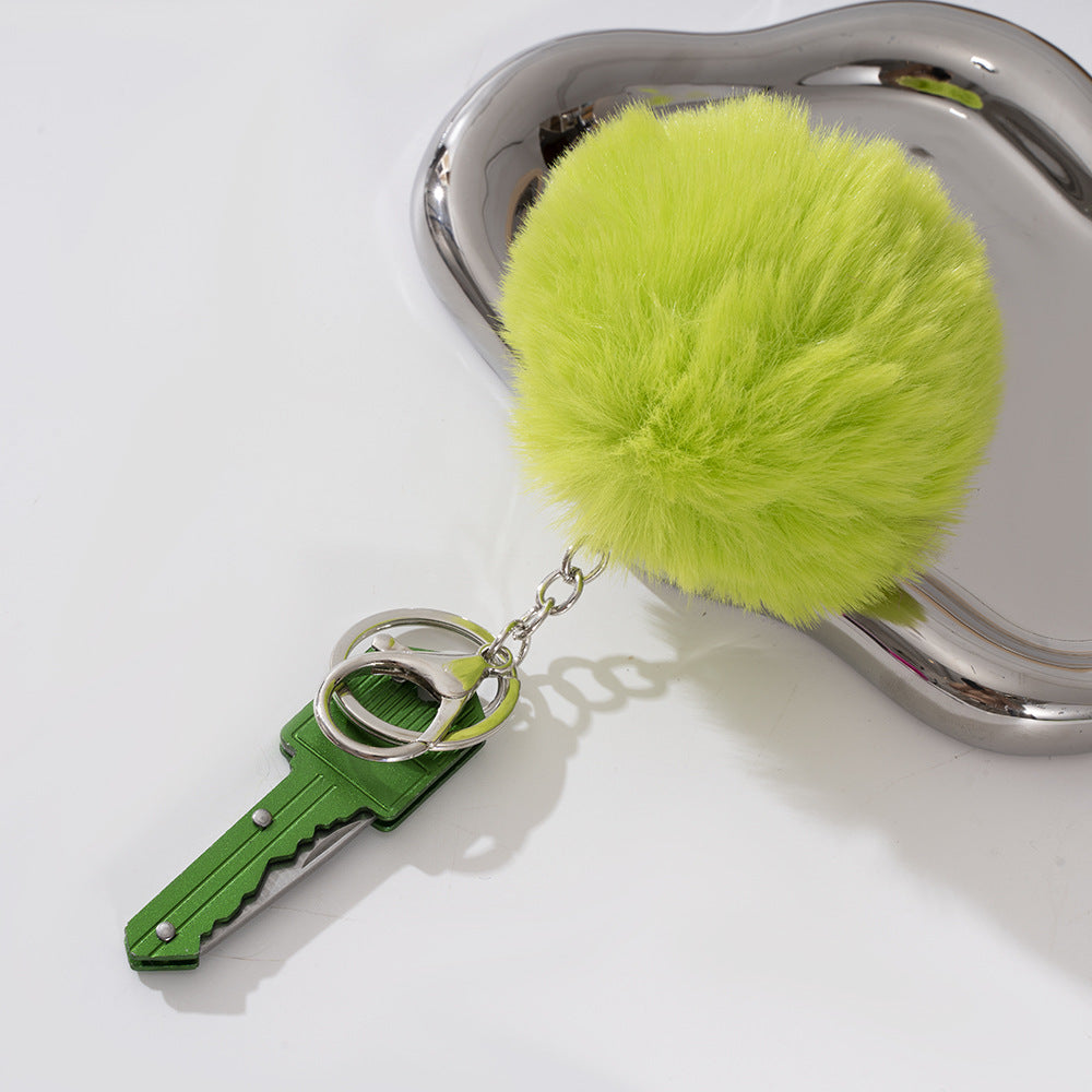 Wholesale Fur Ball Pom Pom Folding Keychain Keychains Accessories ACC-KC-ZhiYa036