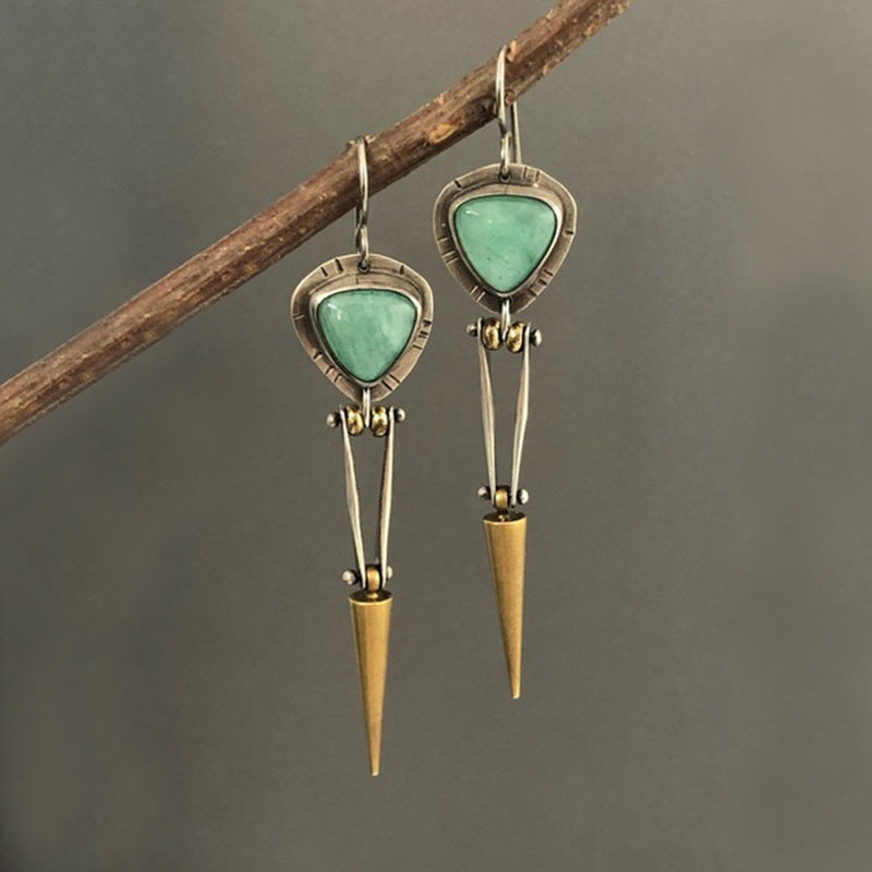 Wholesale  creative alloy jewelry Wind Bell turquoise earrings