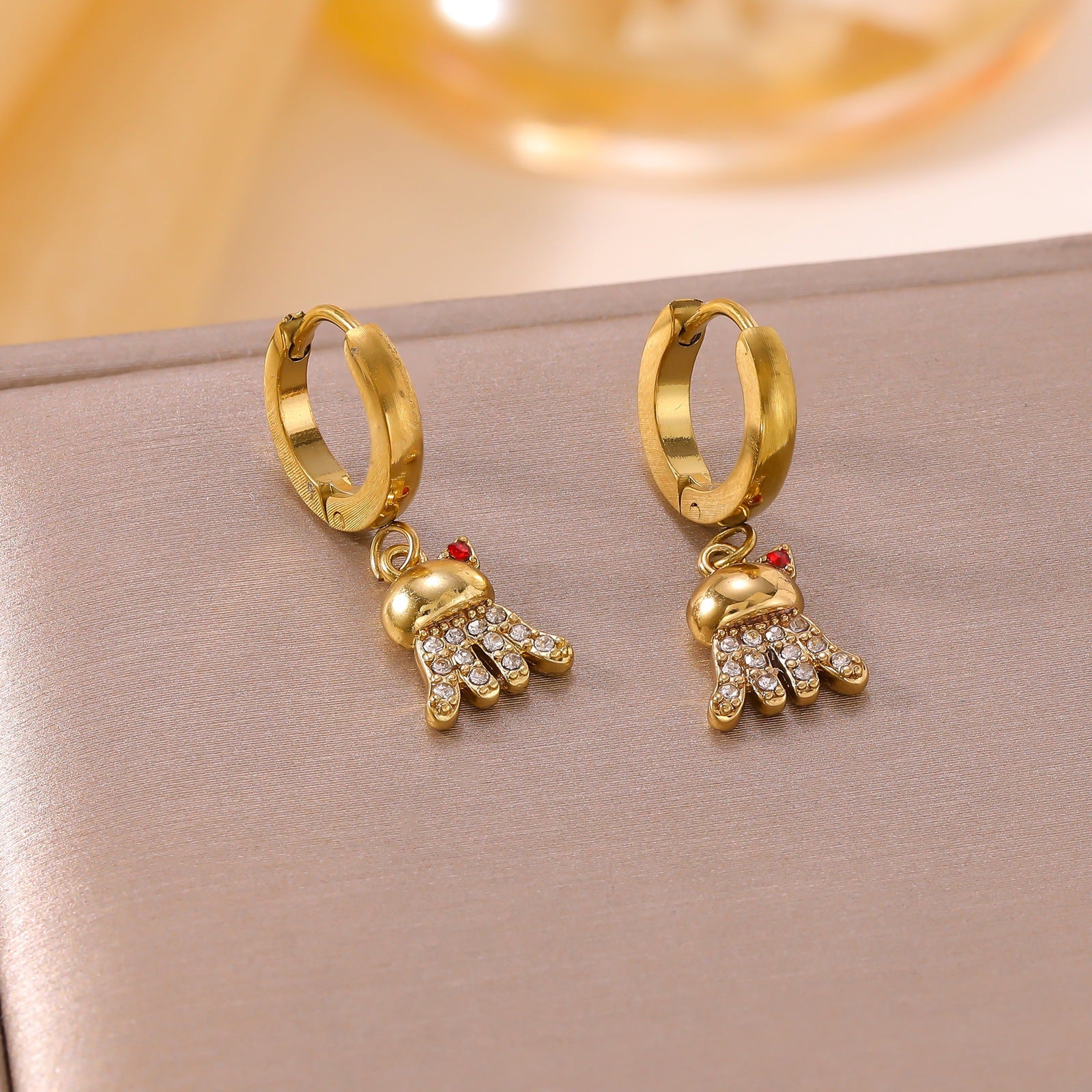 Wholesale Titanium Steel Real Gold Plated Flower Pearl Stud Earrings Everyday Fashion Accessory For Women