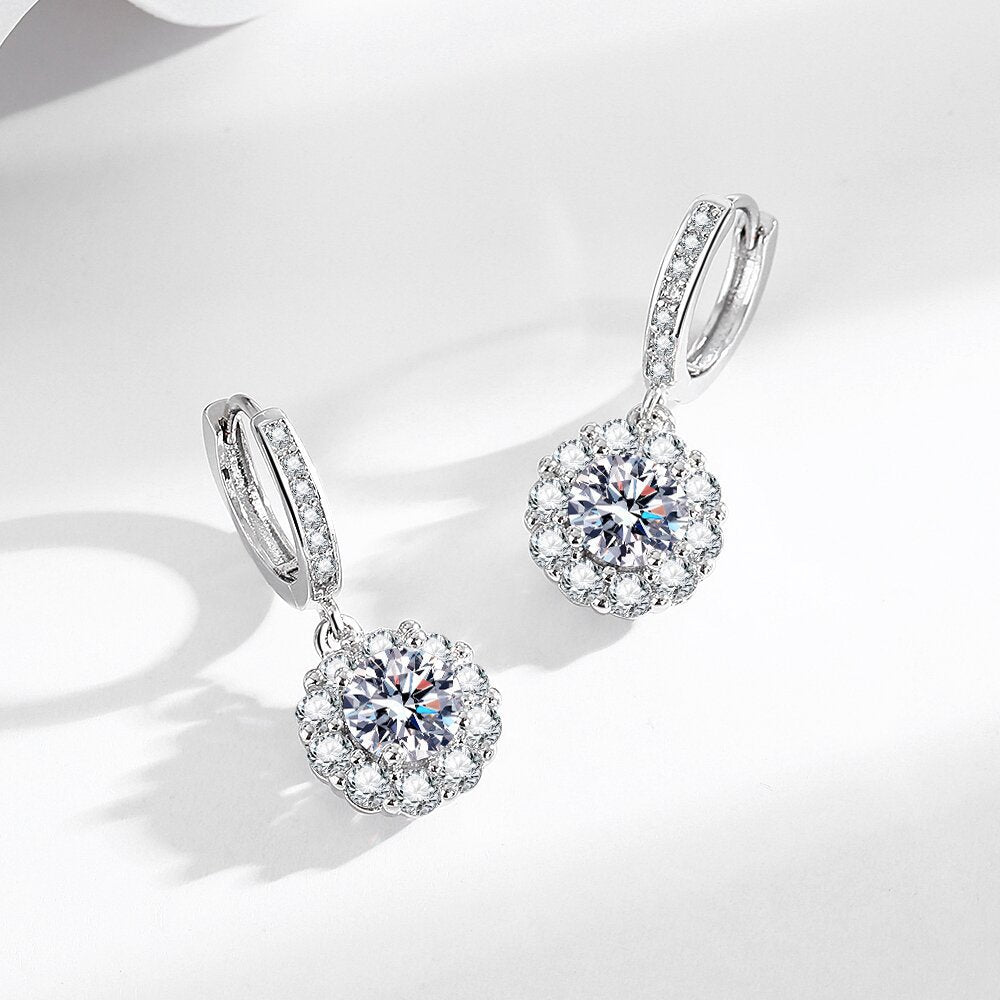 Wholesale Copper popcorn inlaid with zircon earrings