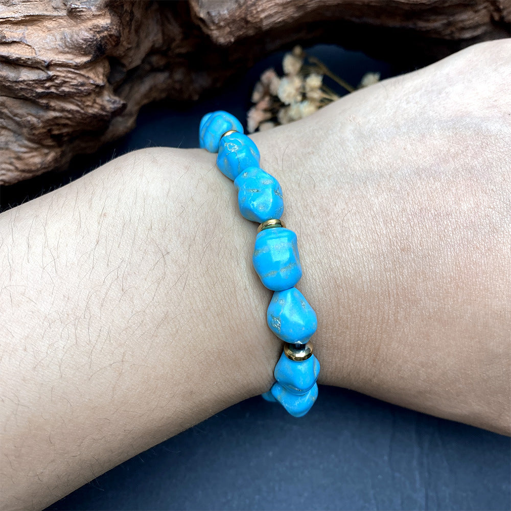 Wholesale Geometric Irregular Natural Stone and Colored Glaze Beaded Bracelet - Unisex Jewelry Accessory