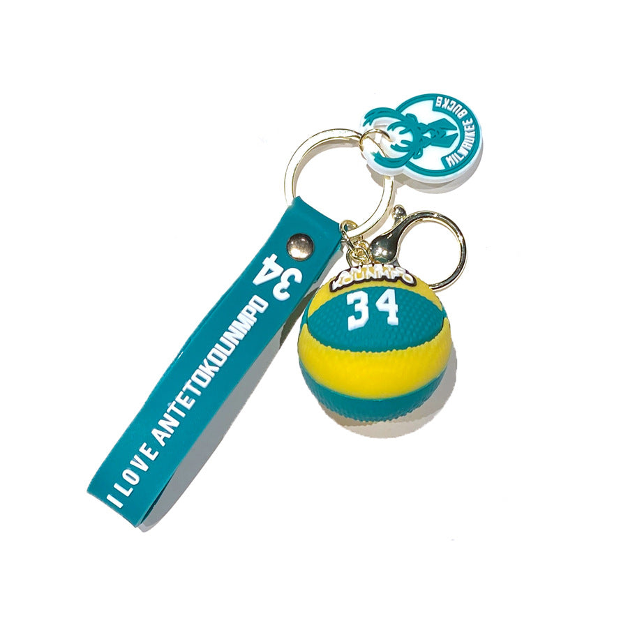 Wholesale Cartoon PVC Soft Basketball Keychain ACCVIP-KC-GongZ026