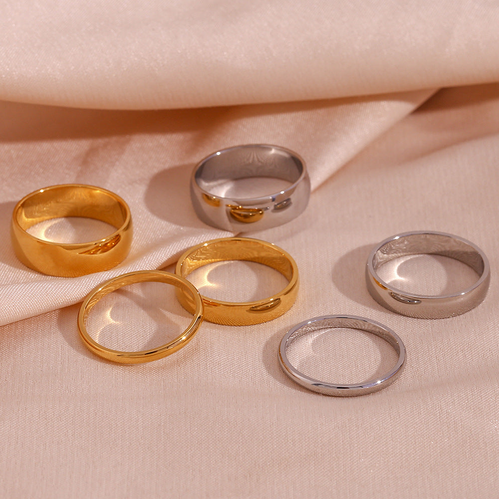 Wholesale Stainless Steel 18K Gold Plated Pigment Hoop Ring ACC-RS-Mengj002