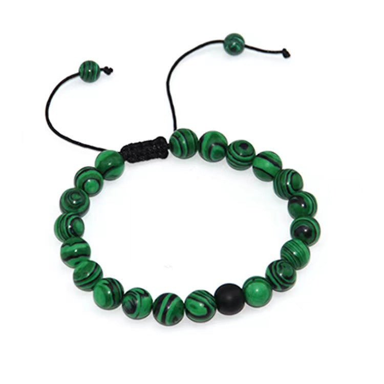 Wholesale matte black frosted malachite couple bracelet ACC-BT-Shuxin005