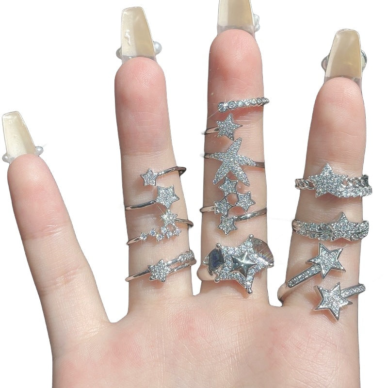 Wholesale Light luxury high-grade full Diamond Star series open ring