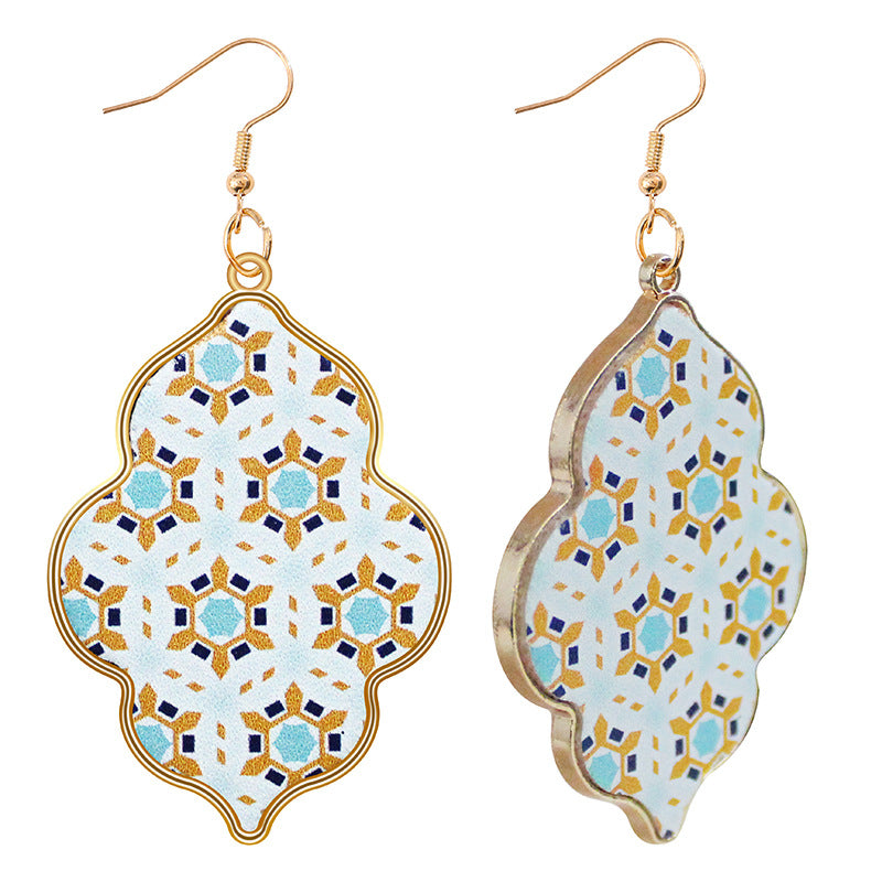 Wholesale  retro  alloy earrings wave point Baroque style earrings