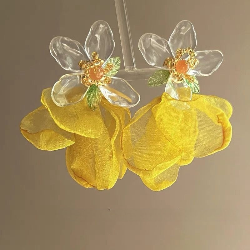 Wholesale Small Flower Tassel Beaded Earrings