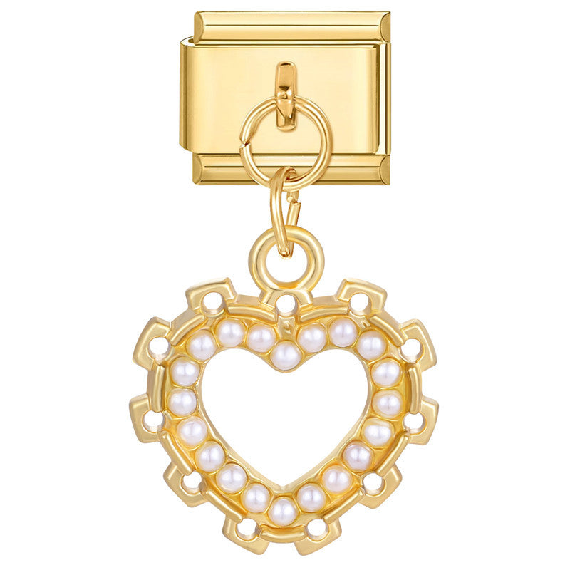 Wholesale Italian Charm Bracelet 9mm DIY Splicing Heart Pendant Titanium Steel Composable Bracelet