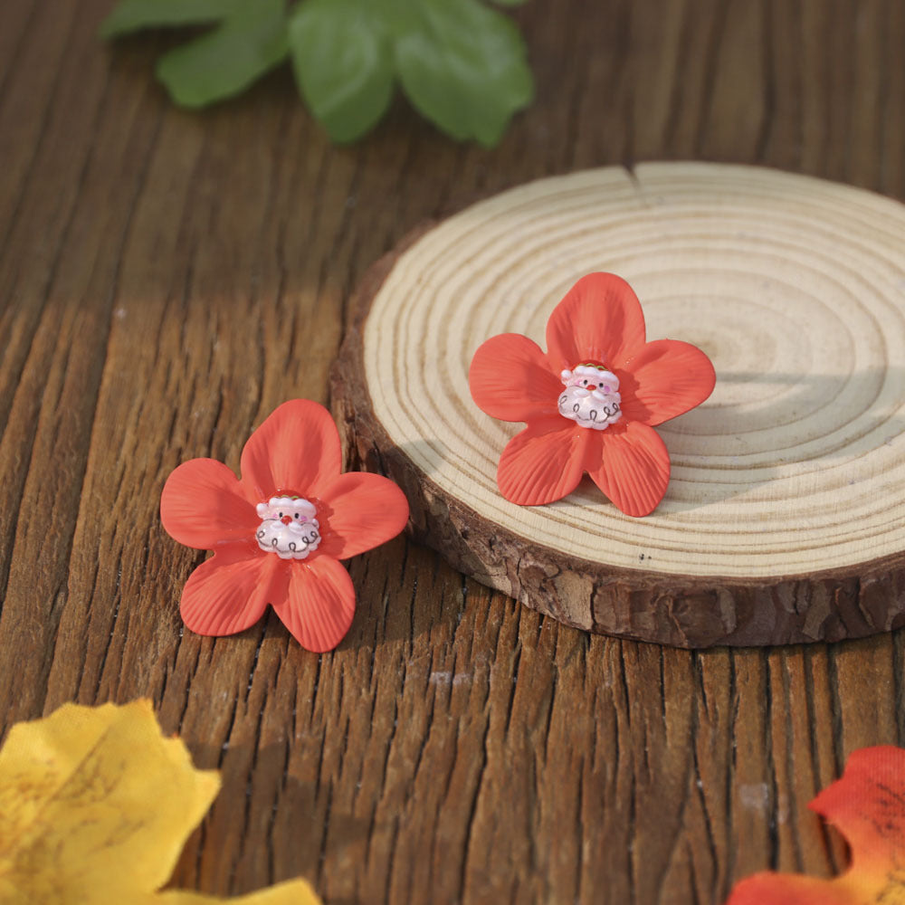 Wholesale spray-painted flower earrings