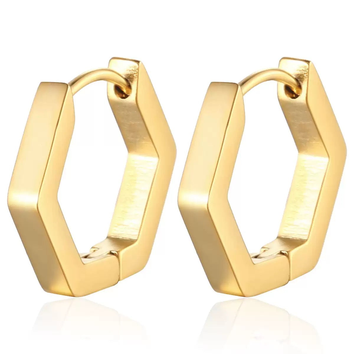 Wholesale Chic Geometric Earrings,  Hand-Polished Stainless Steel with Gold Electroplated Finish,  Jewelry Accessory for Women
