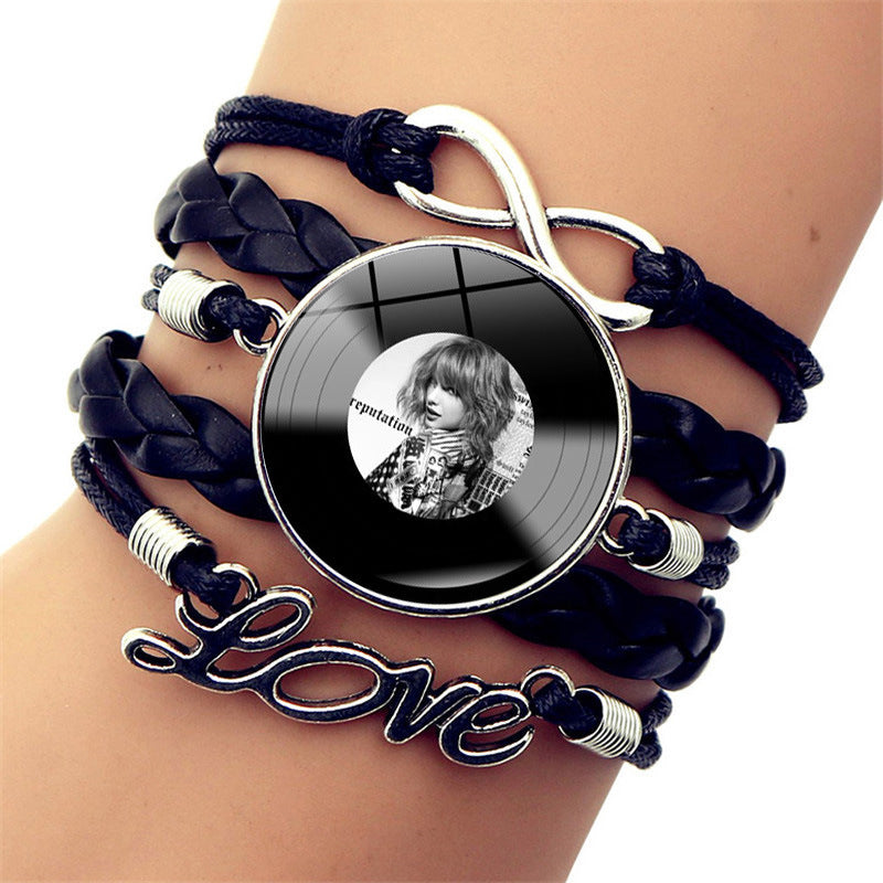 Wholesale Celebrity Style Vinyl Record Leather Bracelet ACC-BT-JiaYun006