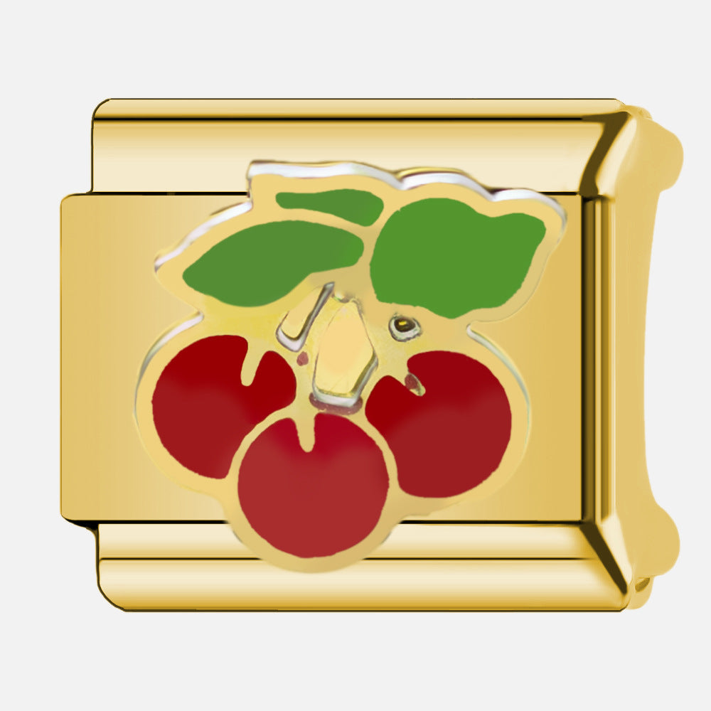 Wholesale Italian Charm Bracelet 9mm DIY  Fruit Cherry Creative Stainless Steel Composable Bracelet